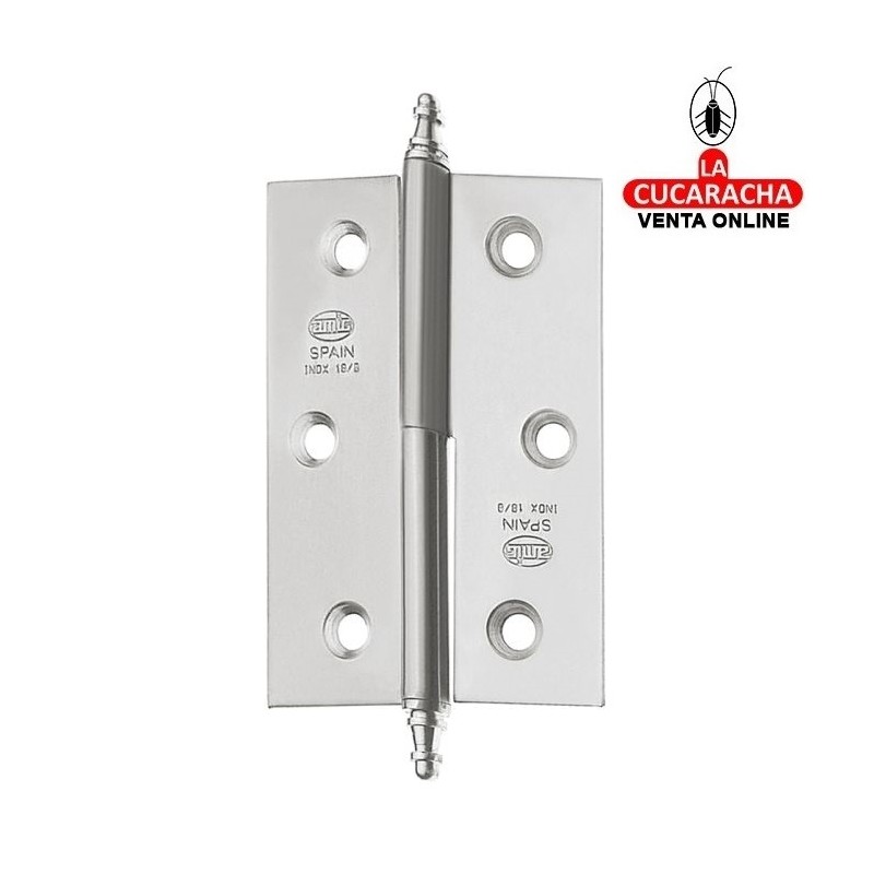 BISAGRA PUERTAS DESMONTABLE ACERO INOX CANTO CUADRADO CON REMATE MODELO 2006.