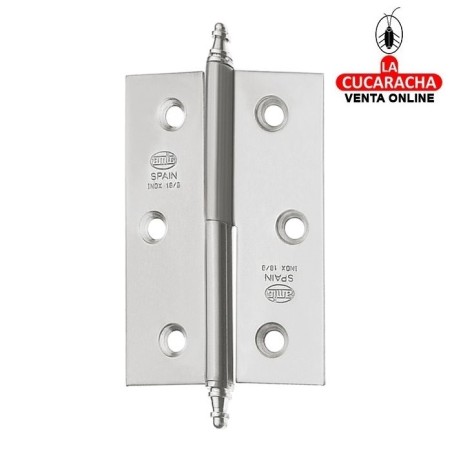 BISAGRA PUERTAS DESMONTABLE ACERO INOX CANTO CUADRADO CON REMATE MODELO 2006.
