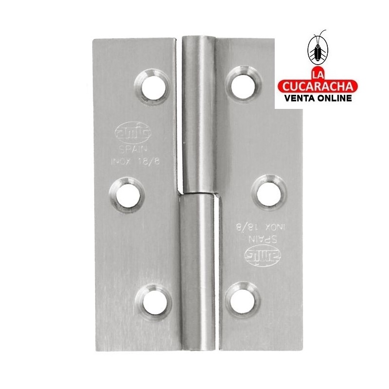 BISAGRA PUERTAS DESMONTABLE ACERO INOX CANTO CUADRADO SIN REMATE MODELO 2066.