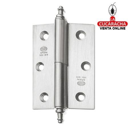 BISAGRA PUERTAS DESMONTABLE ACERO INOX CANTO CUADRADO CON REMATE MODELO 2007.