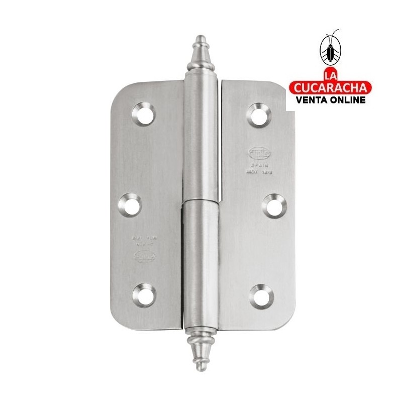 BISAGRA PUERTAS DESMONTABLE ACERO INOX CANTO REDONDO CON REMATE MODELO 2070.