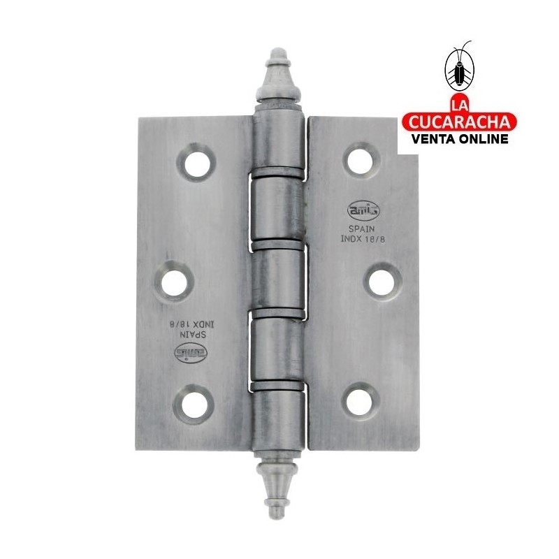 BISAGRA PUERTAS FIJA ACERO INOX CANTO CUADRADO CON REMATE MODELO 2008.