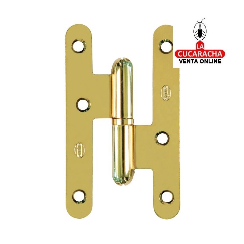 PERNIO PUERTAS ACERO CANTO REDONDO SIN REMATE LACADO DORADO MODELO 405C.