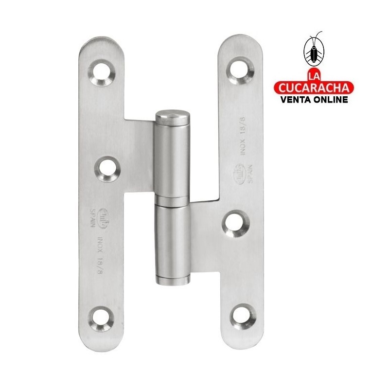 PERNIO PUERTAS ACERO INOX CANTO REDONDO CON REMATE PLANO MODELO 409.