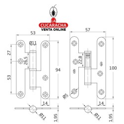 PERNIO PUERTAS ACERO CANTO REDONDO CON REMATE PLANO MODELO 409C.