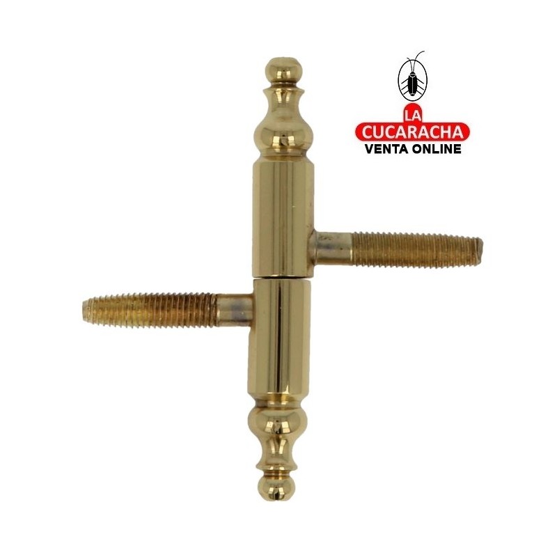 PERNIO PUERTAS ACERO LATONADO BARNIZADO TIPO PIPA CON REMATE MODELO 50.