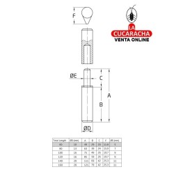 PERNIO SOLDAR TORNEADO ACERO TIPO GOTA CARPINTERIA METALICA MODELO 7.