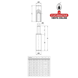 PERNIO SOLDAR TORNEADO ACERO PULIDO AXIAL CARPINTERIA METALICA MODELO 3.