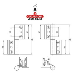 BISAGRA ALUMINIO PARA VENTANAS PRACTICABLES CON EUROPERFIL.