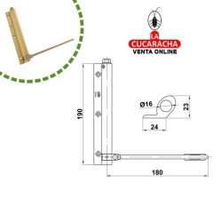 PERNIO CIERRA PUERTAS LATON MUELLE BRAZO ACERO INOX MODELO 200BI.