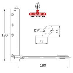 PERNIO CIERRA PUERTAS LATON MUELLE BRAZO ACERO INOX MODELO 200BI.