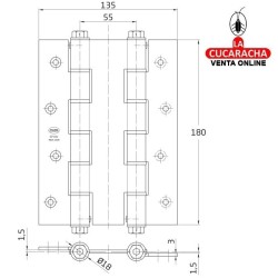BISAGRA CIERRE AUTOMATICO PUERTA MUELLE DOBLE ACCION MODELO 3033.