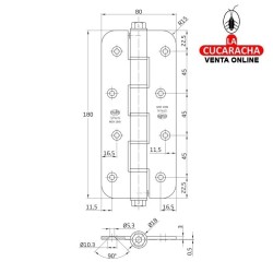 BISAGRA CIERRE AUTOMATICO PUERTA MUELLE SIMPLE ACCION CANTO REDONDO MODELO 3031R.