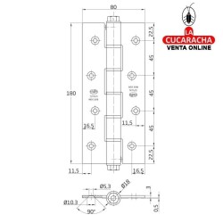 BISAGRA CIERRE AUTOMATICO PUERTA MUELLE SIMPLE ACCION CANTO CUADRADO MODELO 3031B.