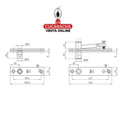 JUEGO BISAGRAS PUERTAS PIVOTANTES DE MADERA MODELO PIVOT01.