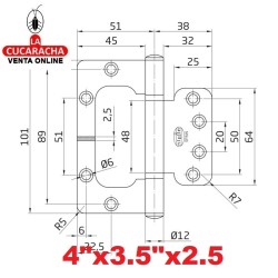 PAR BISAGRA ACERO AL CANTO SOBREPONER MODELO BG1.
