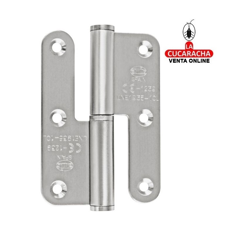 PERNIO ACERO INOX CANTO REDONDO REMATE PLANO MODELO 421CE.