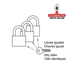 BLISTER 3-Candados Laton Arco normal Acero Llaves iguales MODELO 10.