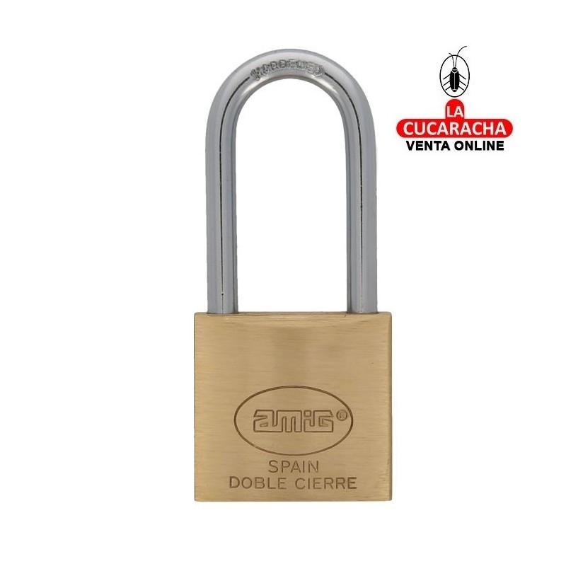 Candado Laton Arco Largo Acero Doble cierre MODELO 3.