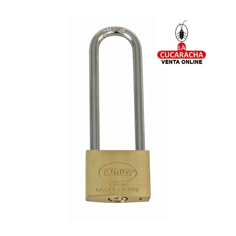 Candado Laton Arco Extra Largo Acero Doble cierre MODELO 3EL.