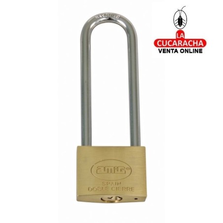 Candado Laton Arco Extra Largo Acero Doble cierre MODELO 3EL.
