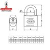 Candado Laton ALTA SEGURIDAD Arco normal Acero MODELO 150.