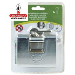 Candado Acero MONOBLOQUE RECTANGULAR Barra Acero MODELO 201.