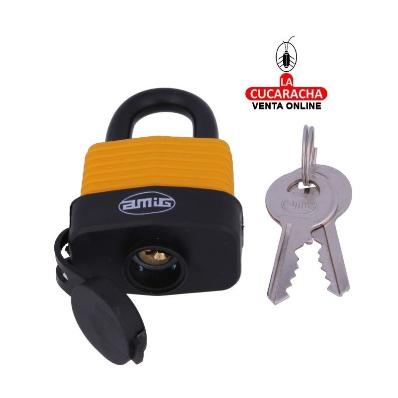 Candado Acero FUNDA TERMOPLASTICA HERMETICA arco Acero MODELO 51.