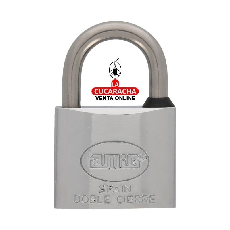 Candado Laton Niquelado arco normal Acero Inox MODELO 60.