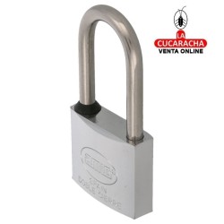 Candado Laton Niquelado arco largo Acero Inox MODELO 61.