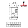 Candado COMBINACION DE ALUMINIO MODELO 75.