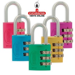 Candado COMBINACION DE ALUMINIO EXPOSITOR DE 9 MODELO 77.
