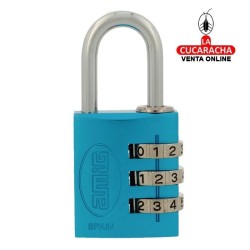 Candado COMBINACION DE ALUMINIO EXPOSITOR DE 9 MODELO 77.