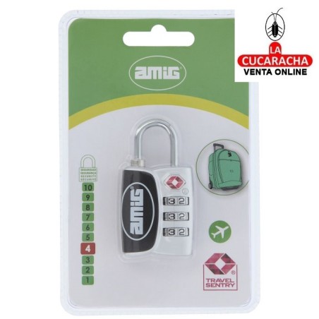 Candado COMBINACION ZAMAK MALETAS AEROPUERTO MODELO 81TSA.