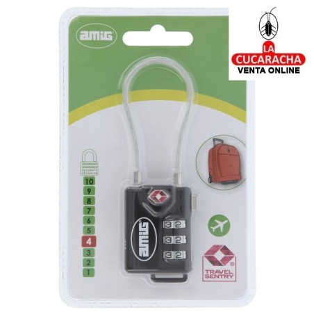 Candado COMBINACION ZAMAK MALETAS AEROPUERTO MODELO 82TSA.