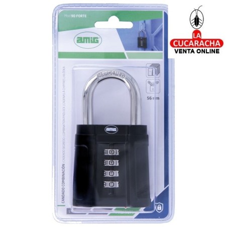 Candado COMBINACION ZINC Arco protegido de Acero MODELO 90 FORTE.