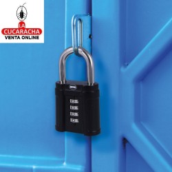 Candado COMBINACION ZINC Arco protegido de Acero MODELO 90 FORTE.