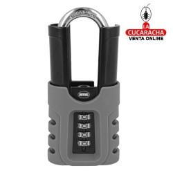 Candado COMBINACION ZINC Arco Largo protegido de Acero MODELO 90AL A.P. FORTE.