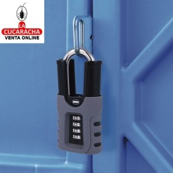 Candado COMBINACION ZINC Arco Largo protegido de Acero MODELO 90AL A.P. FORTE.