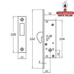 CERRADURA EMBUTIR LLAVE DE CRUZ CARPINTERIA METALICA MODELO 415.