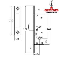 CERRADURA EMBUTIR LLAVE DE CRUZ CARPINTERIA METALICA MODELO 420.