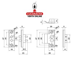 CONTACTO CONECTOR PUERTAS CON DOS BORNES MODELO 2P.