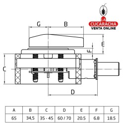CERROJO DE ROSETA CONDENA PARTE INTERIOR MODELO 1750.