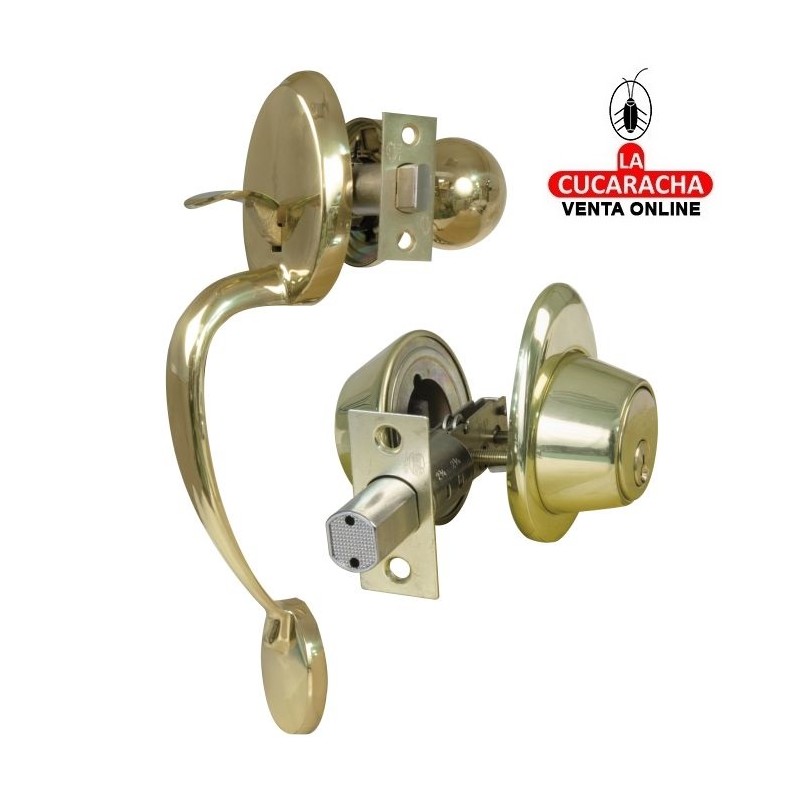 CERROJO PLACA CUADRADA LLAVE EXTERIOR Y CONDENA INTERIOR MODELO 1950.