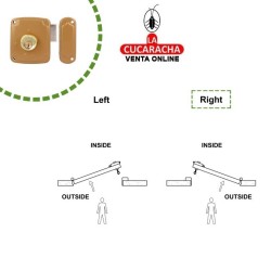 CERRADURA SOBREPONER PUERTAS MADERA LLAVES SERRETA MODELO 72PU.