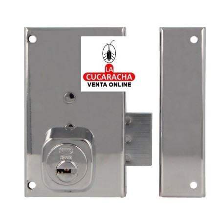 CERRADURA SOBREPONER PUERTAS MADERA CILINDRO SEGURIDAD MODELO 75P.