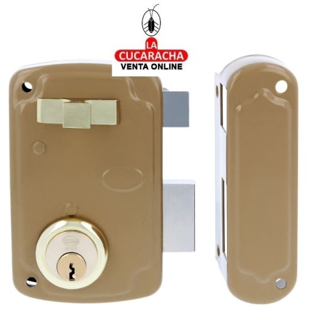 CERRADURA SOBREPONER PUERTAS MADERA CILINDRO Y LLAVES SERRETA MODELO 75U.