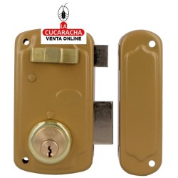 CERRADURA SOBREPONER PUERTAS MADERA CILINDRO Y LLAVES SERRETA MODELO 75U.
