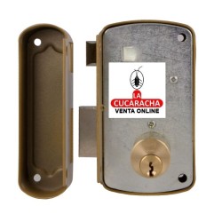 CERRADURA SOBREPONER PUERTAS MADERA CILINDRO Y LLAVES SERRETA MODELO 75U.