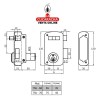 CERRADURA SOBREPONER PUERTAS MADERA CILINDRO Y LLAVES SERRETA MODELO 75U.